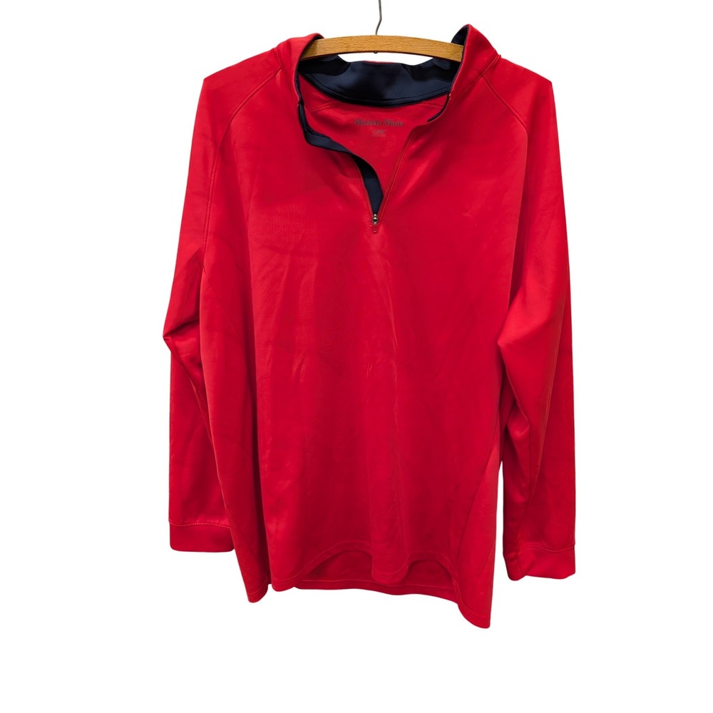 Mizzen+Main Men's Red Quarter Zip Pullover Performance Golf Sweatshirt- XL